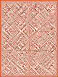 Red Linear Intricate Maze Pattern Rug