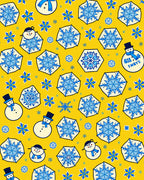 Whimsical Snowflakes Snowman Pattern Rug