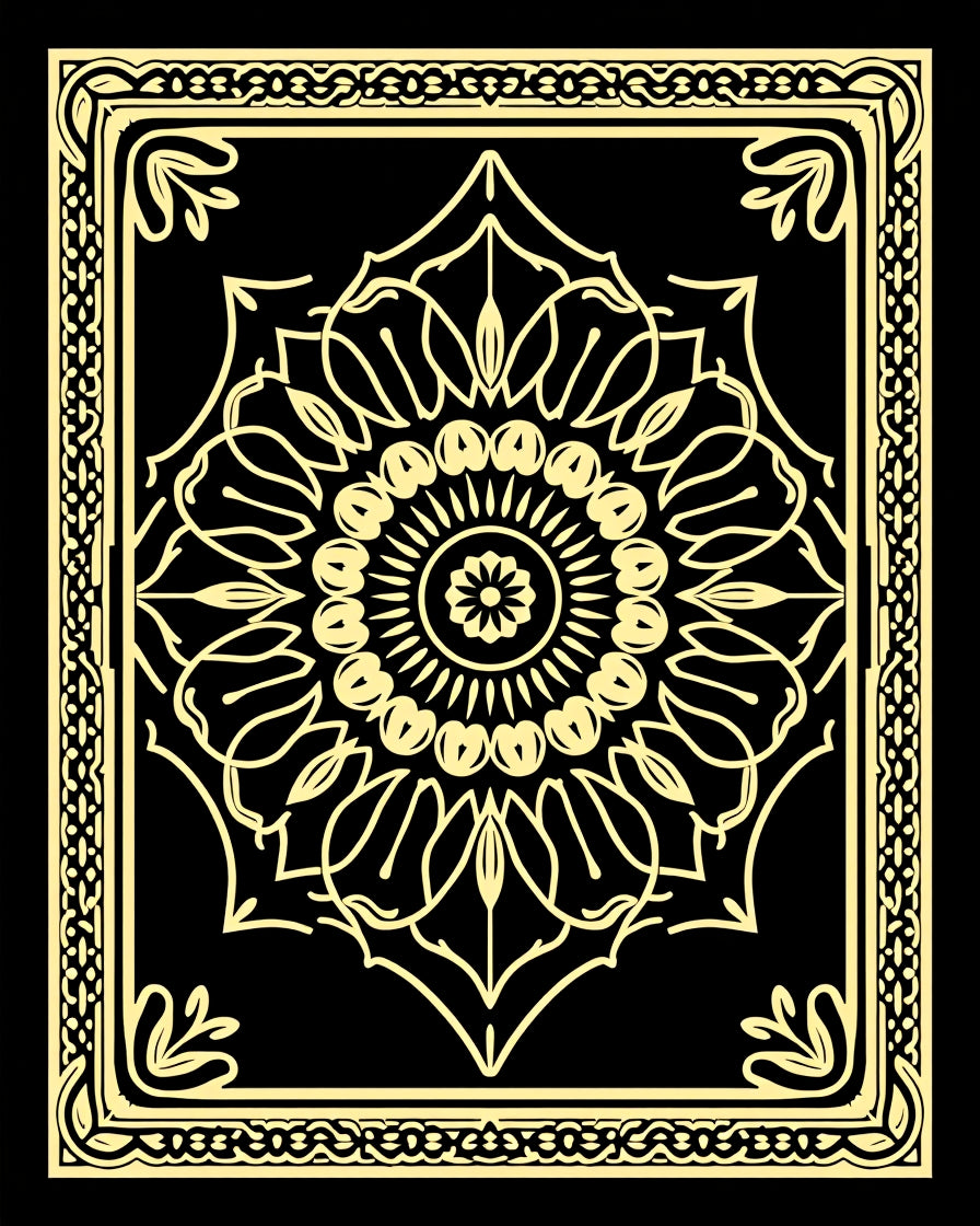 Mandala Style Floral Geometric Pattern Rug