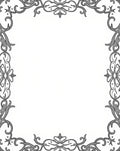 Ornate Gray Swirling Scrollwork Pattern Rug