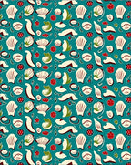 Abstract Seafood Botanical Pattern Rug