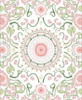 Floral Mandala Pattern with Vine Accents Rug