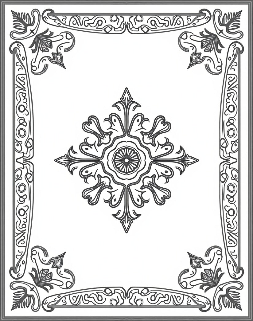 Classic Floral Scrollwork Decorative Rug