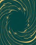 Deep Teal Swirling Abstract Art Rug