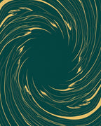 Deep Teal Swirling Abstract Art Rug