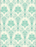 Damask Teal Floral Pattern Rug
