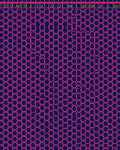 Deep Blue Pink Hexagonal Grid Rug
