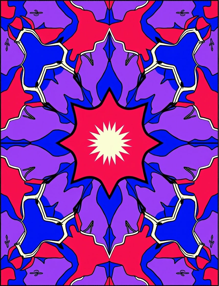 Vibrant Floral Mandala Design Rug