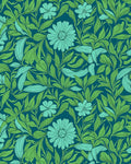 Teal Floral Vine Pattern Rug