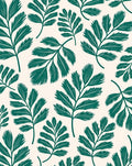 Emerald Green Leafy Pattern Rug