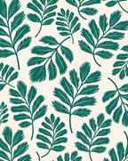 Emerald Green Leafy Pattern Rug