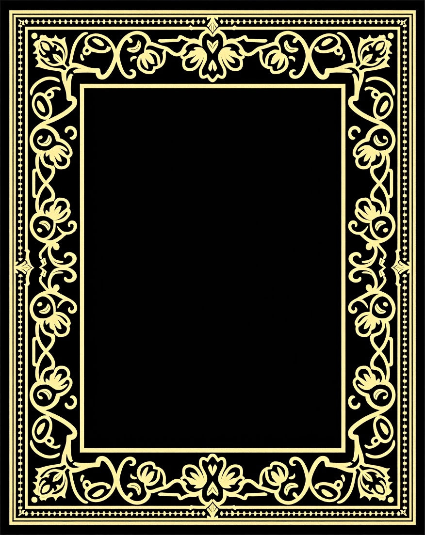 Ornate Floral Border Design Rug