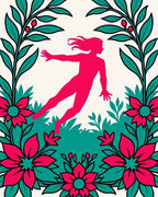 Crimson Figure Floral Garden Design Rug