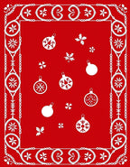 Festive Ornaments Snowflakes Pattern Rug