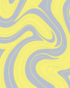 Gray Yellow Fluid Wave Rug