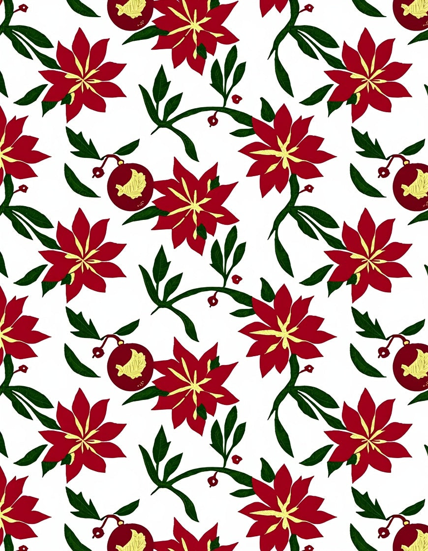Scarlet Floral Ornament Garden Accent Rug