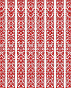 Classic Red Floral Damask Stripe Rug