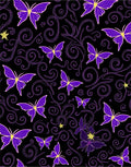 Whimsical Purple Butterfly Swirl Pattern Rug