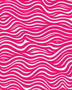Abstract Pink Cream Wavy Lines Rug