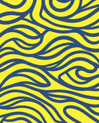 Bold Blue Yellow Swirl Pattern Rug