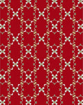 Red White Gold Filigree Pattern Design Rug