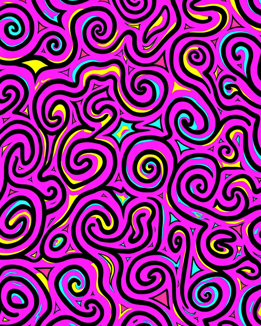 Vibrant Swirls 2 Tone Geometric Pattern Rug