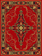 Elaborate Red Floral Tassel Design Rug