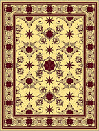 Rich Cream Floral Medallion Pattern Rug