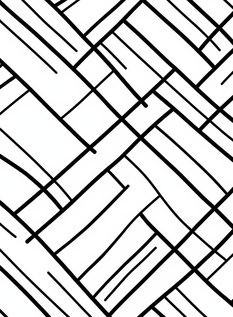Abstract Interlocking Diagonal Lines Rug