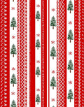 Red White Trees and Snowflakes Pattern Rug