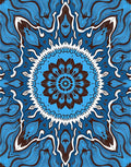 Blue Brown Intricate Mandala Design Rug