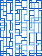 Abstract Blue Geometric Grid Design Rug