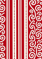 Red White Swirl Stripe Design Rug