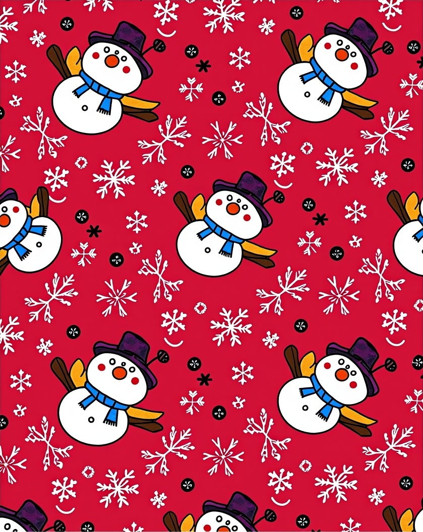 Winter Snowman Snowflake Pattern Rug