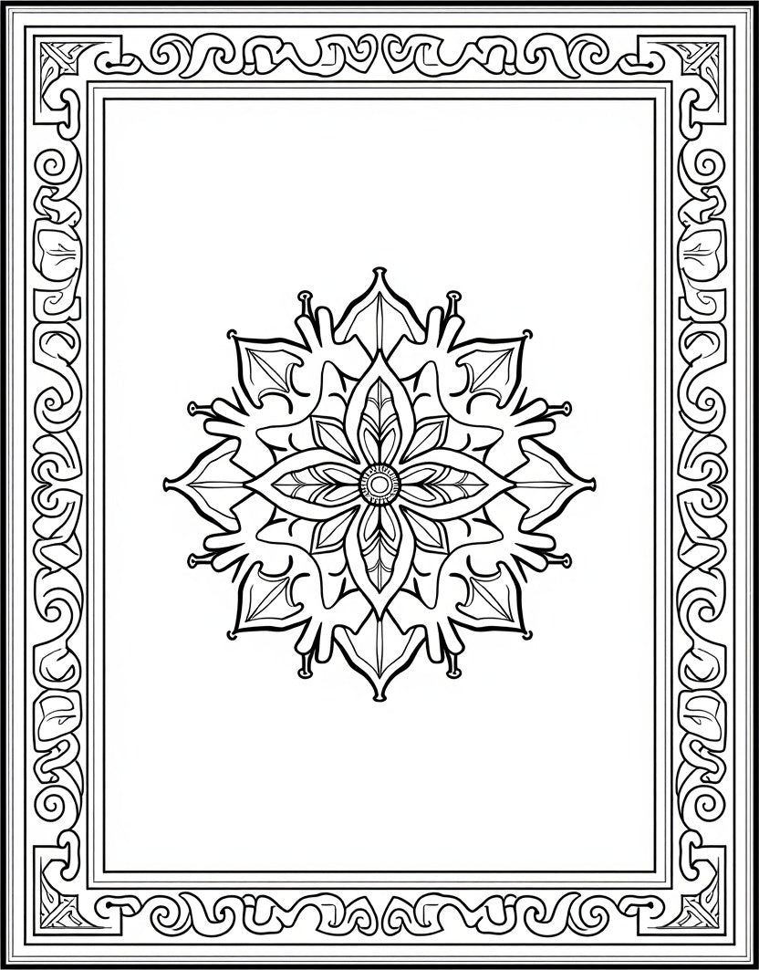 Ornate Floral Mandala Pattern Rug