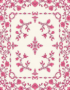 Pink Blossom Floral Vines Rug