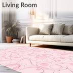 Pink Whimsical Swirl Pattern Design Rug