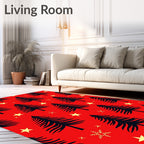 Festive Pine Tree Star Pattern Rug