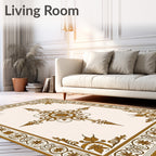 Classic Floral Medallion Border Pattern Rug