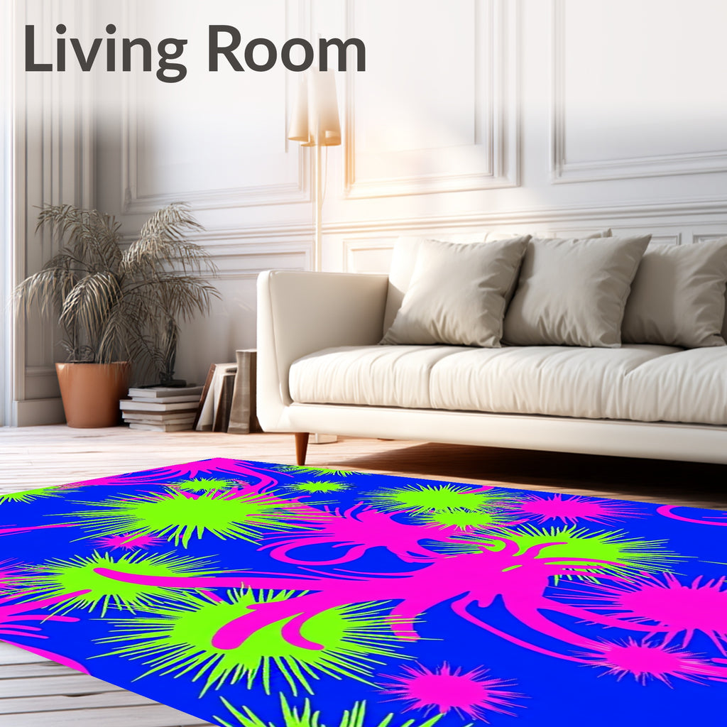 Vibrant Starburst and Spiky Pattern Rug