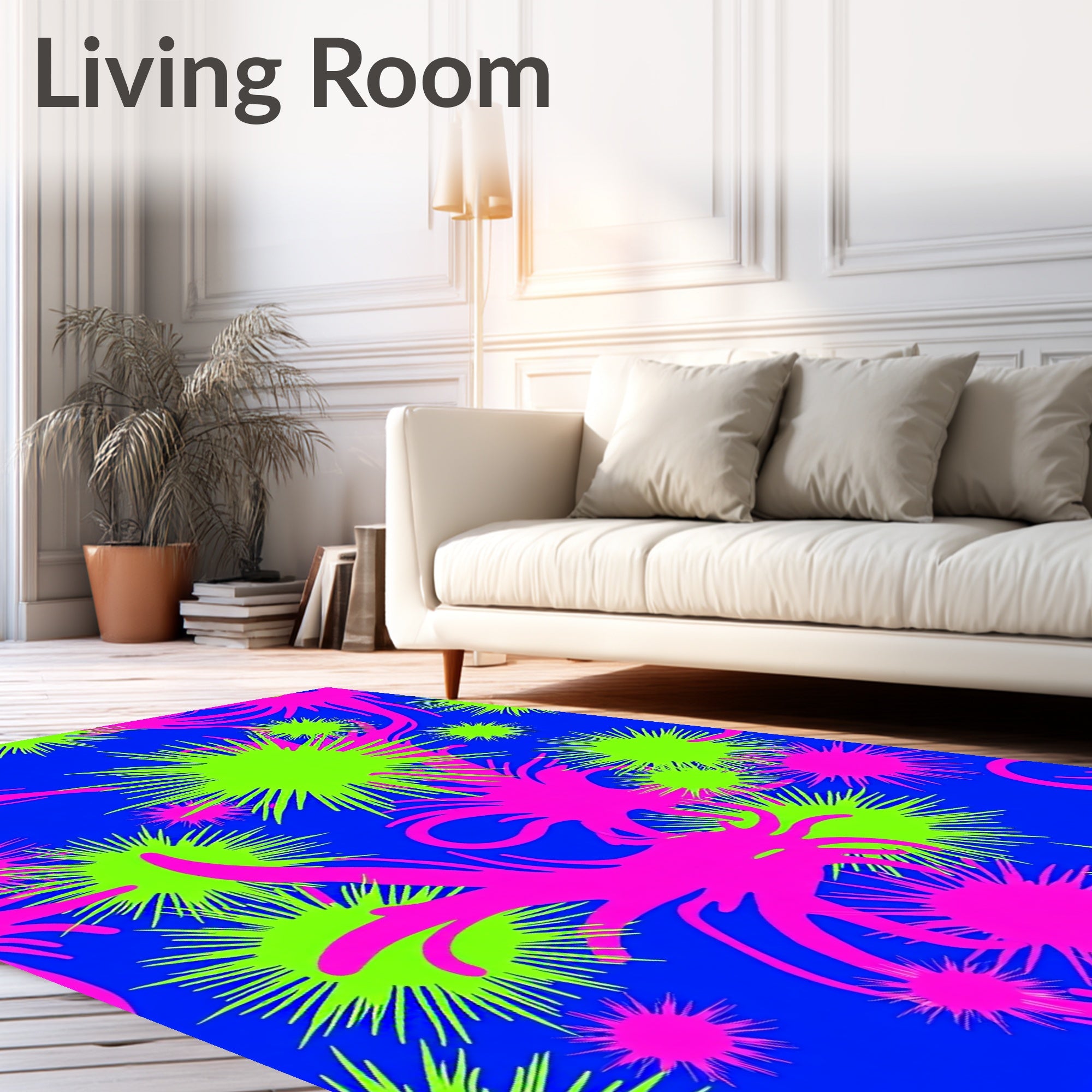 Vibrant Starburst and Spiky Pattern Rug