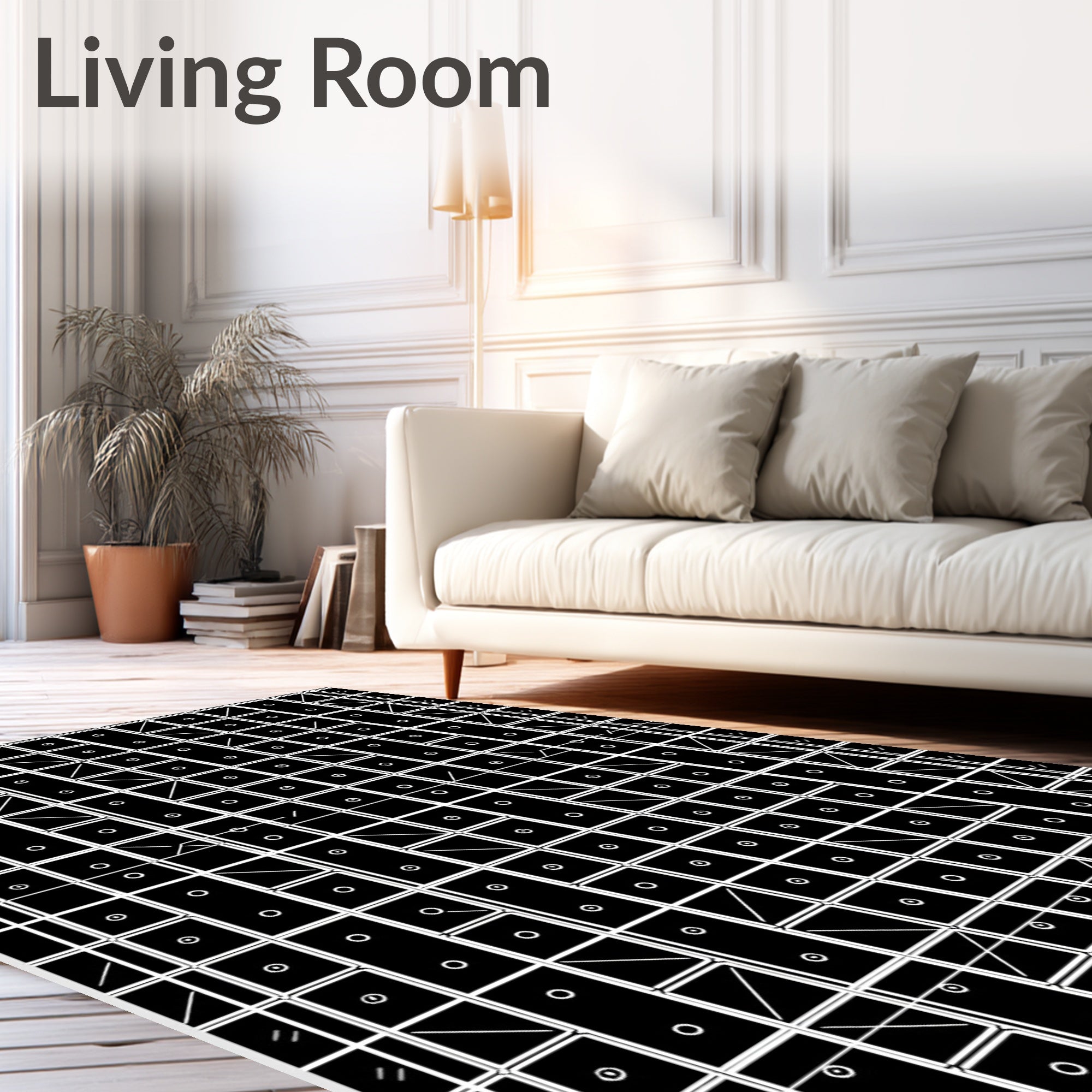 Abstract Square Dot Modern Pattern Rug