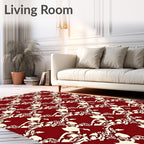 Cultural Red Cream Geometric Repeat Rug