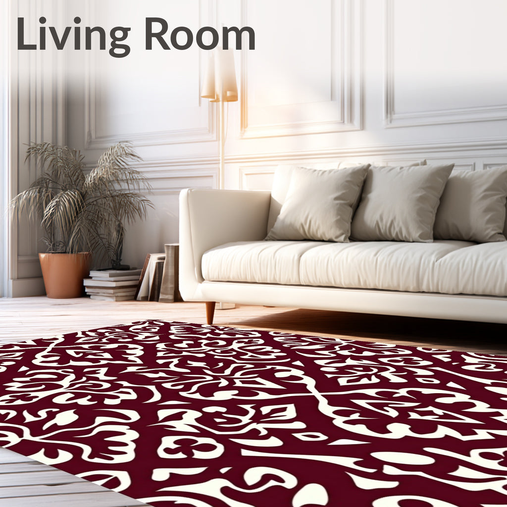 Classic Floral Damask Pattern Rug