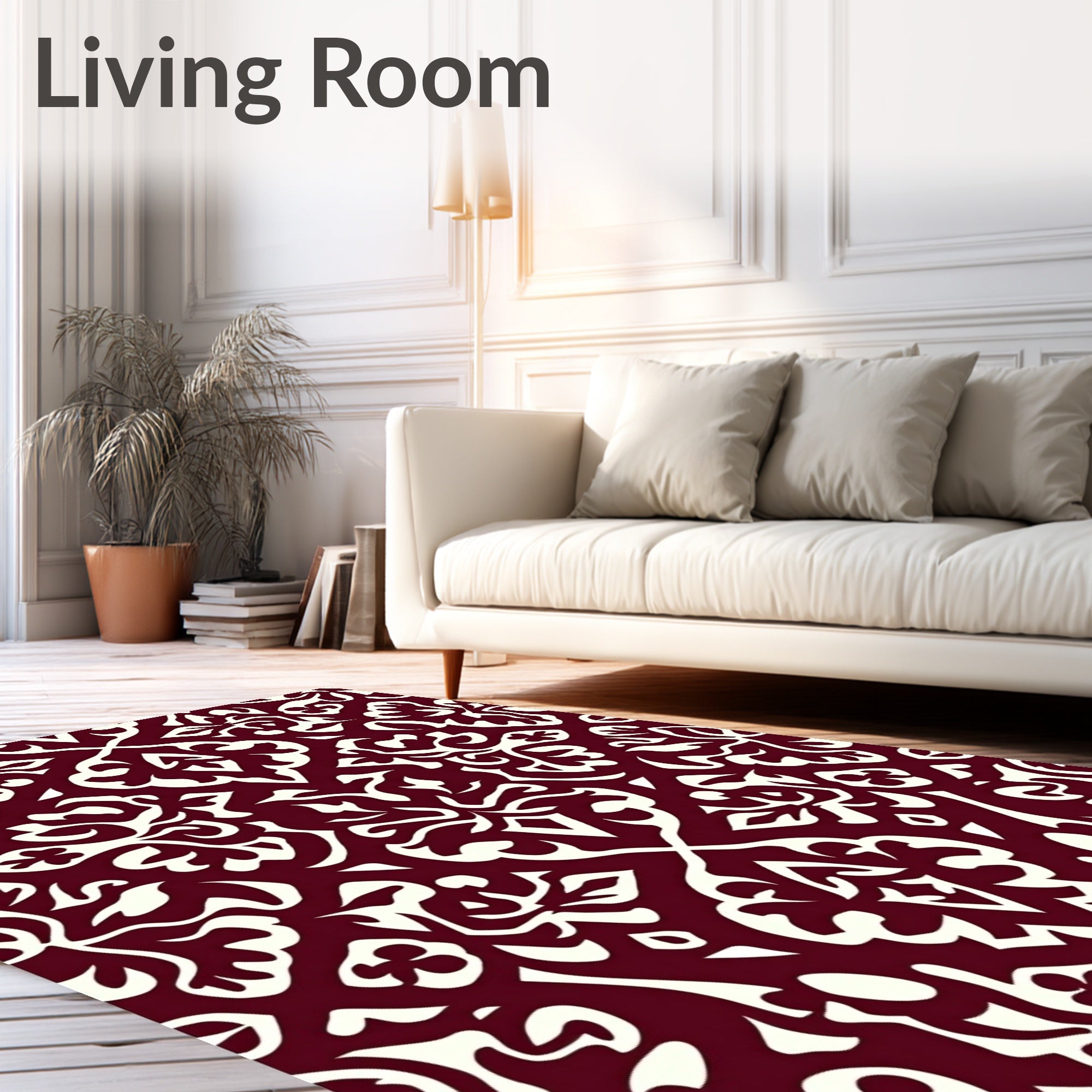 Classic Floral Damask Pattern Rug