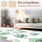 Abstract Brushstroke Green Swirl Pattern Rug