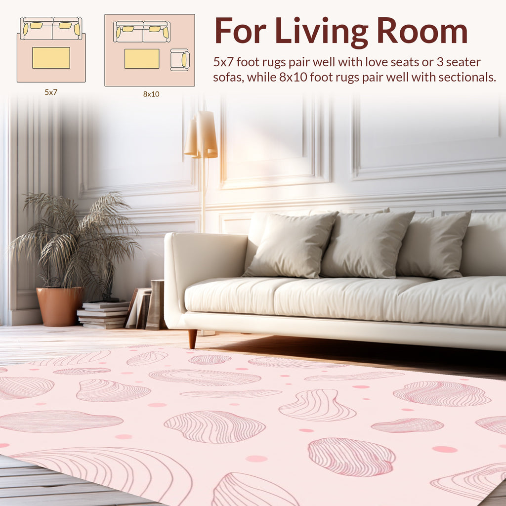 Minimalist Pink Organic Flow Rug