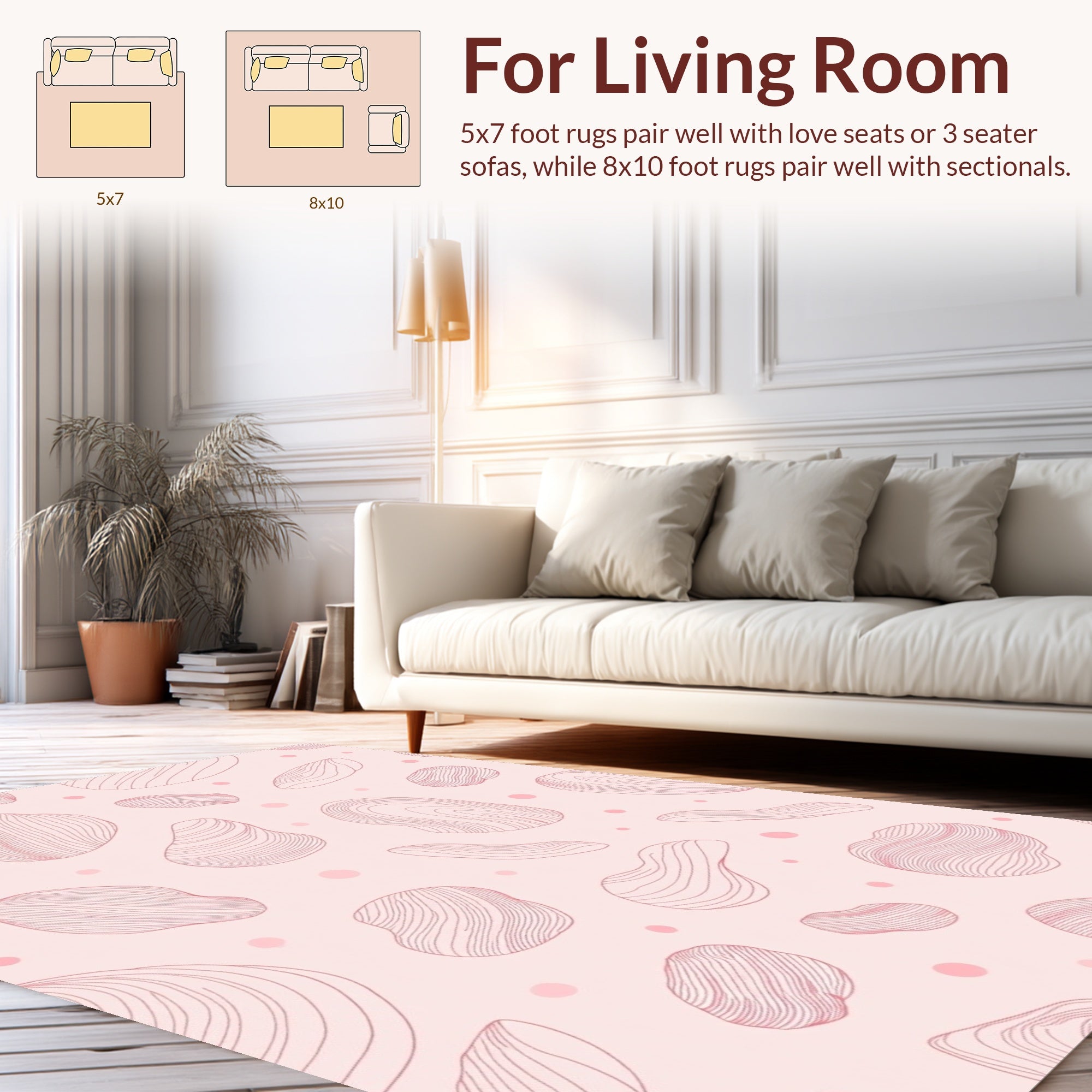 Minimalist Pink Organic Flow Rug