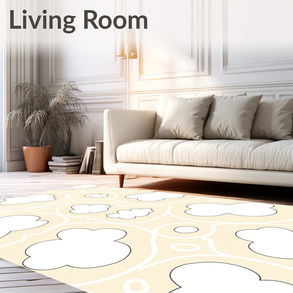 Stylized Clouds and Swirls Pattern Rug