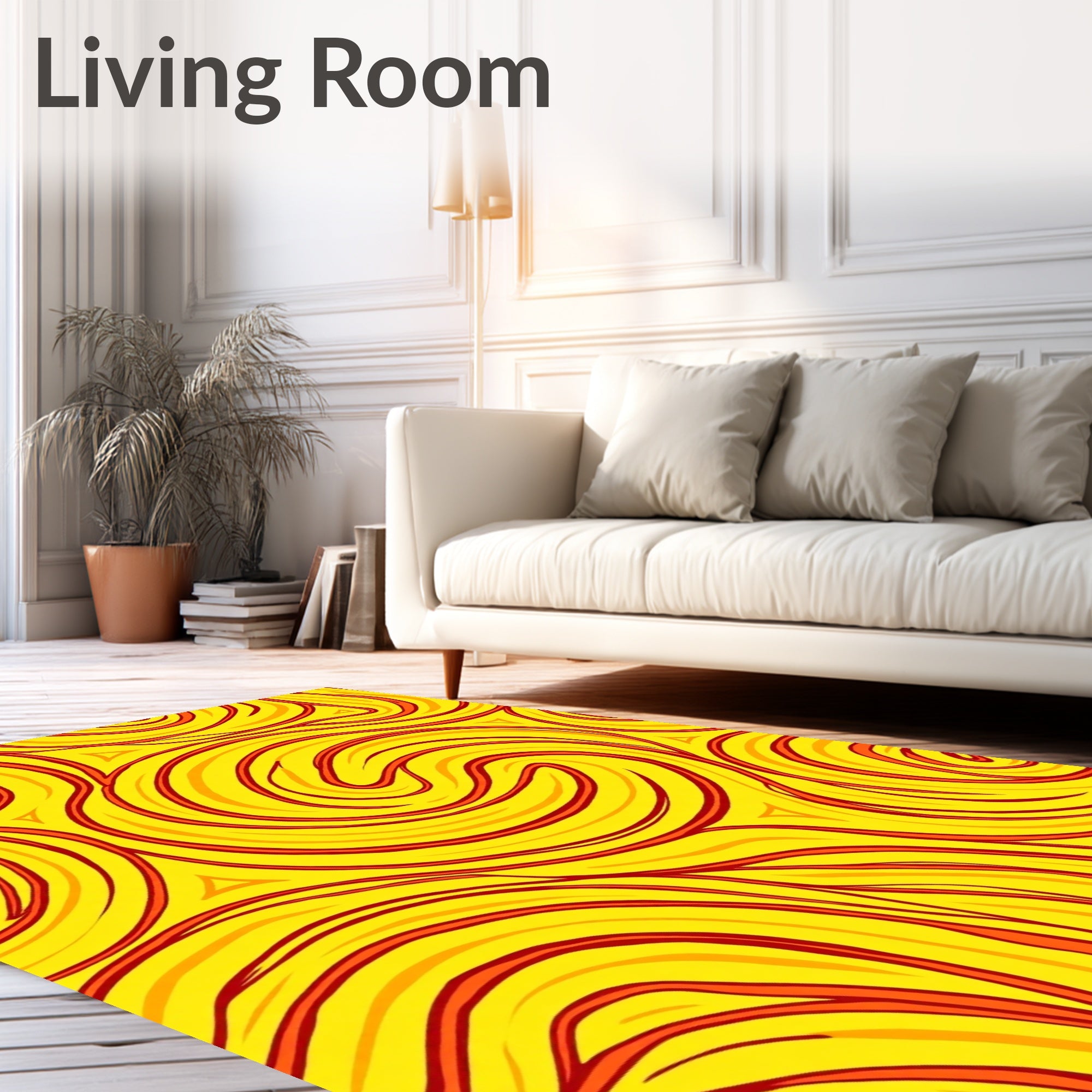 Vibrant Swirl Abstract Warm Pattern Rug